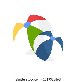 Playing Beach Balls Vector Illustration Graphic Design