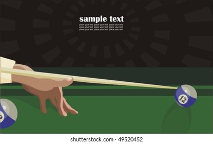 Playing billiard. Vector illustration