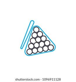 Playing billiards linear icon concept. Playing billiards line vector sign, symbol, illustration.