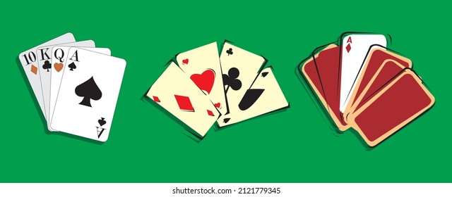 Playing Board Cards Leisure Game Set Vector Illustration Art Isolated