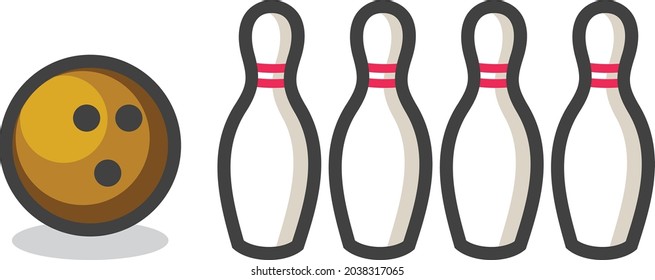 Playing bowling vector art and illustration