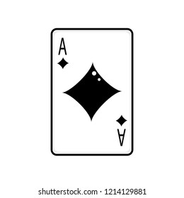 Playing card,  ace of diamond vector illustration