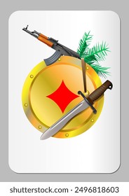 Kartenace von Diamanten auf grauem Hintergrund. Vektorgrafik