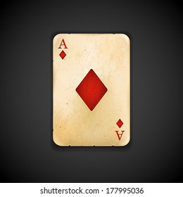 Playing card - Ace of diamonds vector