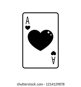 Playing card,  ace of heart vector illustration