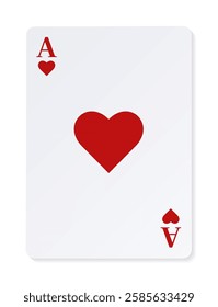 Playing card Ace of Hearts. 