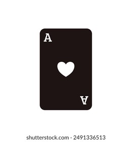 Playing card, ace of hearts, gambling - vector illustration