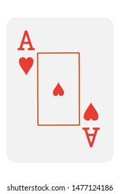 Playing card ace of hearts. Vector illustration