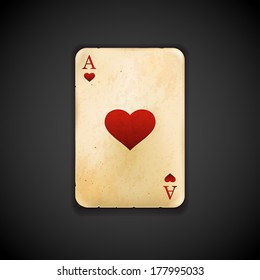 Playing card - Ace of hearts vector