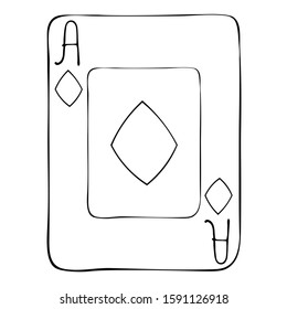 
Playing card ace tambourine. Face. Divination. Magic tricks. Poker. Bridge. For coloring.