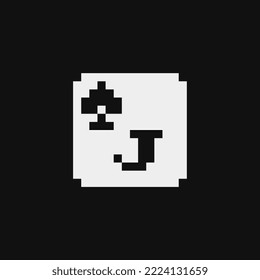 Playing card application pixel art icon, emoji. Casino logo. Web element. 8-bit sprite. Game assets. Isolated vector illustration.