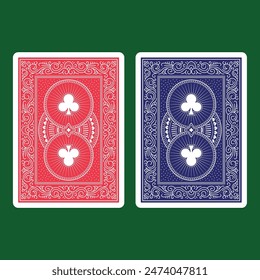 Playing card back design with classic style