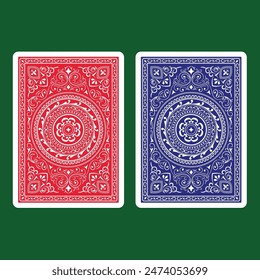 Playing card back design with classic ornamental style