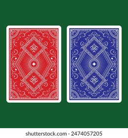 Playing card back design with classic style