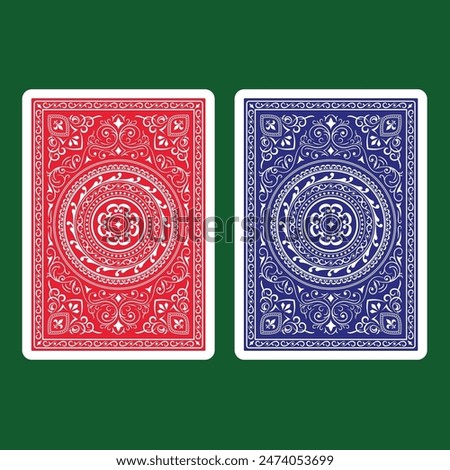 Playing card back design with classic ornamental style