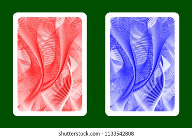 Playing Card Back Designs - Abstract wave lines pattern - red and blue vector 