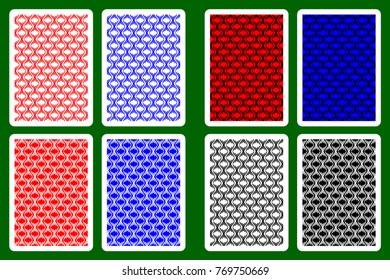 Playing Card Back Designs - butterfly pattern, vector set,