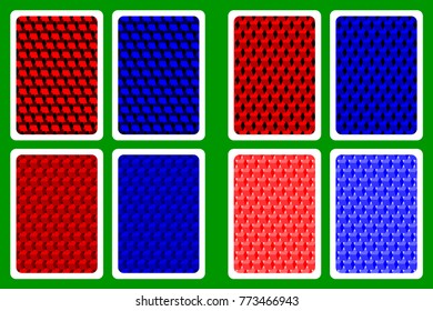 Playing Card Back Designs - cube pattern, vector set,