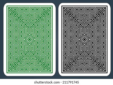 Playing Card Back Designs - Green And Black