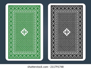 Playing Card Back Designs - Green And Black