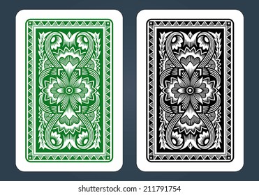 Playing Card Back Designs - Green And Black