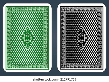 Playing Card Back Designs - Green and black