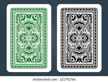 Playing Card Back Designs - Green And Black