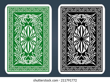 Playing Card Back Designs - Green and black