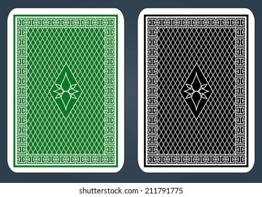 Playing Card Back Designs - Green And Black