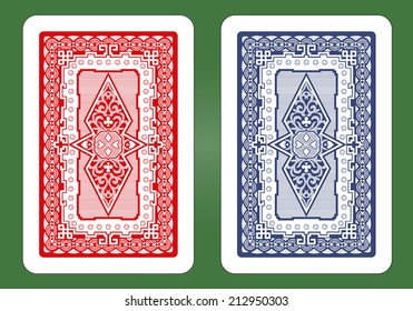 Playing Card Back Designs - Red And Blue