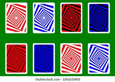 Playing Card Back Designs - square pattern, vector set,