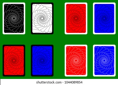 Playing Card Back Designs - square pattern, vector set,