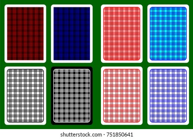 Playing Card Back Designs - striped pattern, vector set,