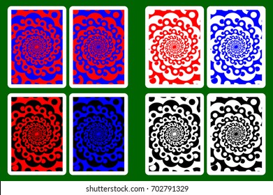 Playing Card Back Designs, Yin and yang - pattern, vector set,