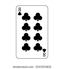 The playing card is the black club number eight.