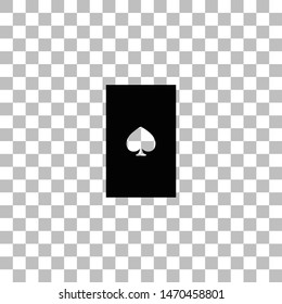 Playing card. Black flat icon on a transparent background. Pictogram for your project