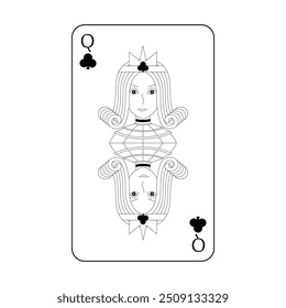 The playing card is the black queen of clubs.