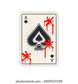 jugar a la carta en sangre. ilustración vectorial plana.