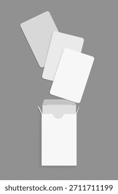 Maqueta de la caja de la tarjeta de juego, tarjetas en blanco de una baraja de la mano del póker. Plantilla de Vector para diseño de apuestas, anuncios de casino, negocios de juegos de azar y tarjetas de juego.