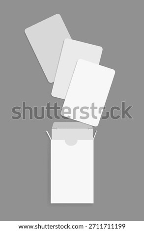 Playing card box mockup, blank cards of a poker hand deck. Vector template for betting design, casino ads, gambling business, and game cards.