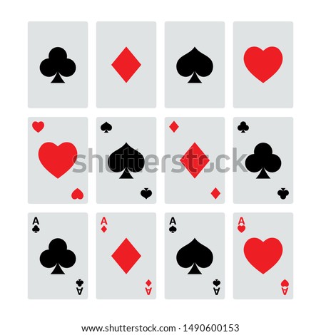 playing card casino icon vector symbol. Playing card design suits symbol. Pixel perfect graphics Casino sign. Playing card pattern with spade, club, love or heart, and diamond symbols