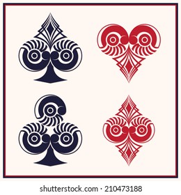 Black Red Playing Card Vintage Stock Vector (Royalty Free) 234624535 ...