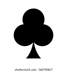 Playing card club suit flat icon
