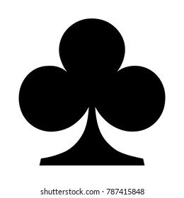 Playing card club suit flat icon