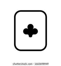 Playing card with clubs. Black icon on white background