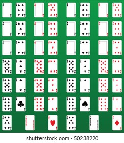 Playing card deck with copy space for own graphics on picture cards each individually layered