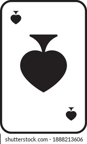 Playing Card Design, Ace Sign Vector Icon Concept, Game Symbol on white background