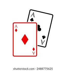 Playing card diamond suit flat icon for apps and web