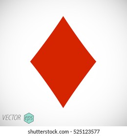Playing card diamond suit flat icon