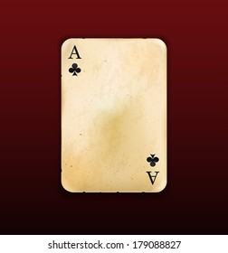 Playing card with empty space - ace of clubs